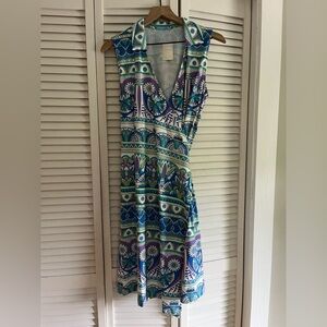 NWT J. McLaughlin Blue Wrap Around Midi Sundress